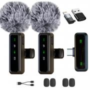 Wireless Lavalier Microphone for iPhone, Android, iPad, Lavalier Microphone for Video Recording -Noise Reduction Lapel Mic for Recording,Clip on Mic Pro for Video Recording,Tiktok,Vlog,Youtube